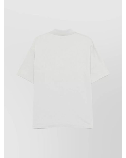 C P Company White Cotton Short-Sleeve Polo Shirt for men