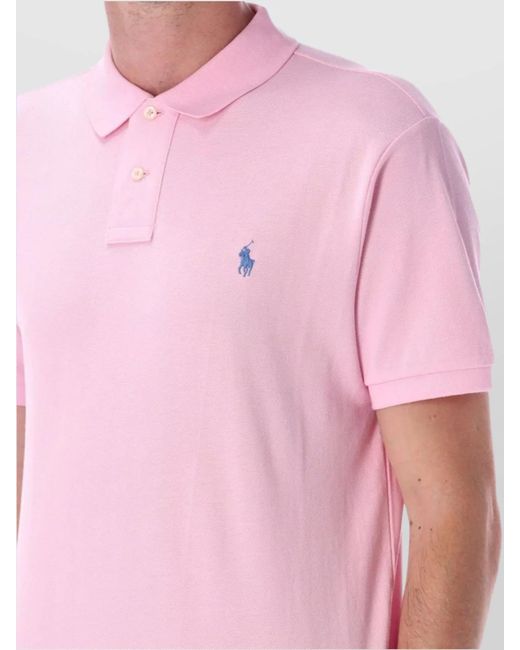 Polo Ralph Lauren Pink Cotton Slim-Fit Piqué Polo Shirt for men