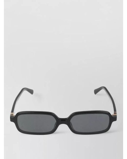 Miu Miu Gray Sunglasses Rectangular Frame Dark Lenses-Tone