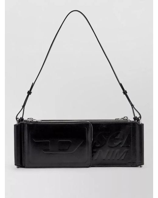 DIESEL Black Flag Crossbody Bag Adjustable Strap