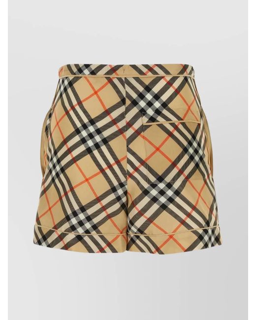 Burberry Metallic Silk Printed Tailored Shorts
