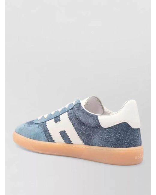 Hogan Blue Cool Leather Sneakers Lace Up Rubber Sole for men