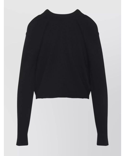 Maison Margiela Black Virgin Wool Balloon-Sleeve Crewneck Jumper
