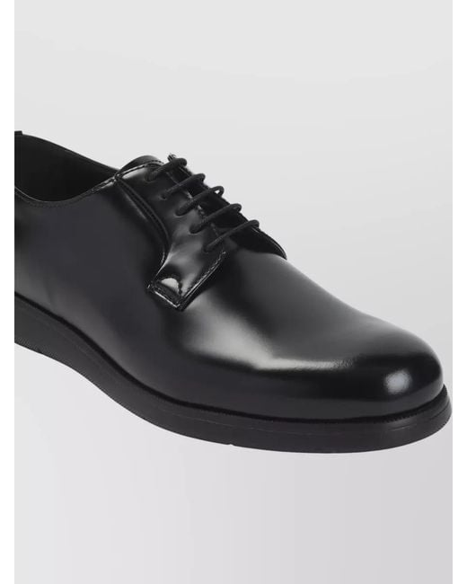 Church's Black Redruth Derby Shoes Brushed Leather Construction for men