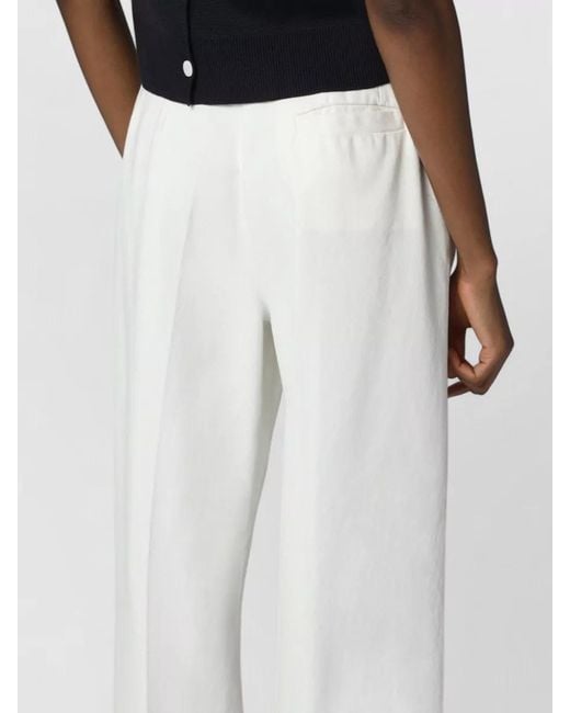 Fabiana Filippi White Wide Leg Viscose Blend Trousers