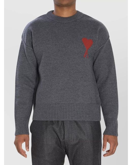 AMI Gray De Coeur Sweater for men