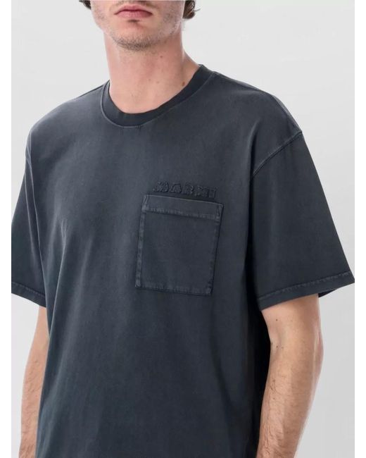 Marni Blue Cotton Jersey Relaxed-Fit T-Shirt for men