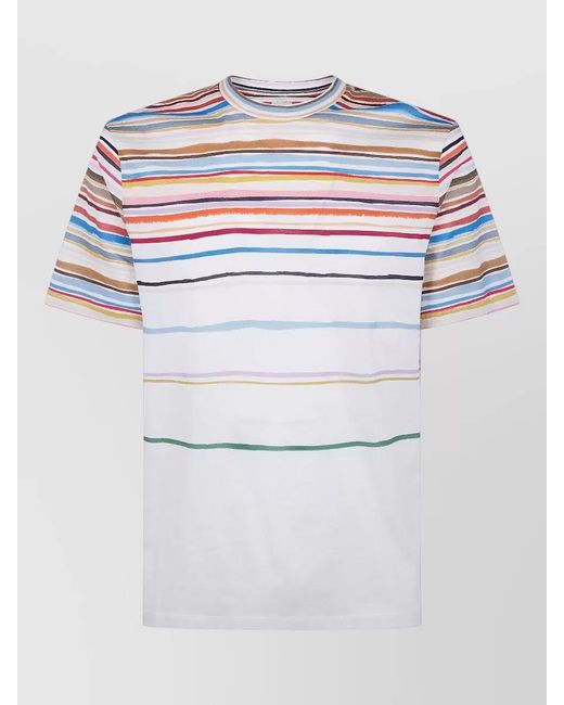 Paul Smith Gray Cairo Stripe Crew Neck Tshirt for men