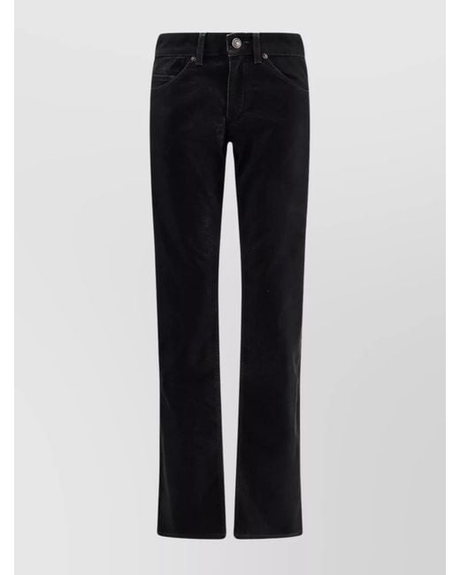 Isabel Marant Black Faux Leather Straight Trousers