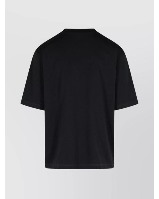 DSquared² Black Ribbed Crew Neck Logo Print T-Shirt for men