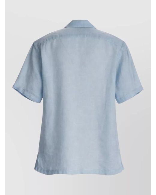120% Lino Blue Linen Shirt for men