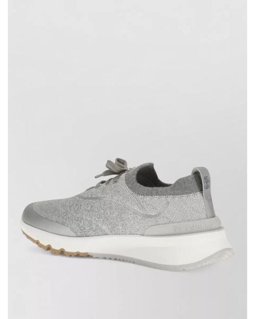Brunello Cucinelli White Cotton Low-Top Sneakers for men