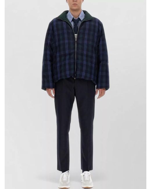 Thom Browne Blue Wool Cashmere Bomber Jacket for men