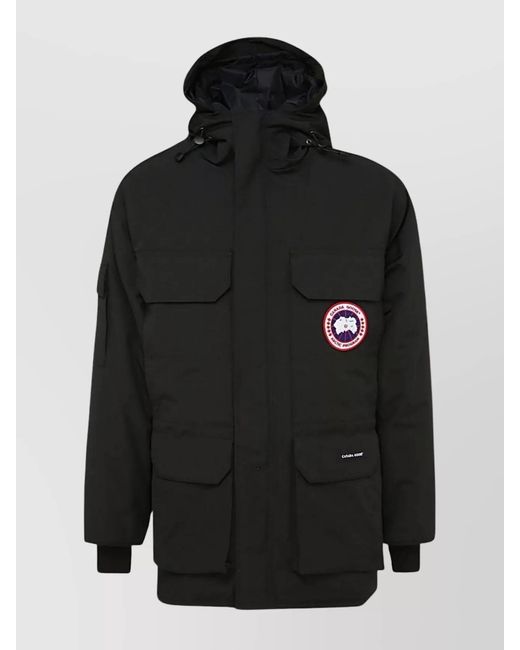 Canada Goose Black Down Hooded Puffer Jacket for men