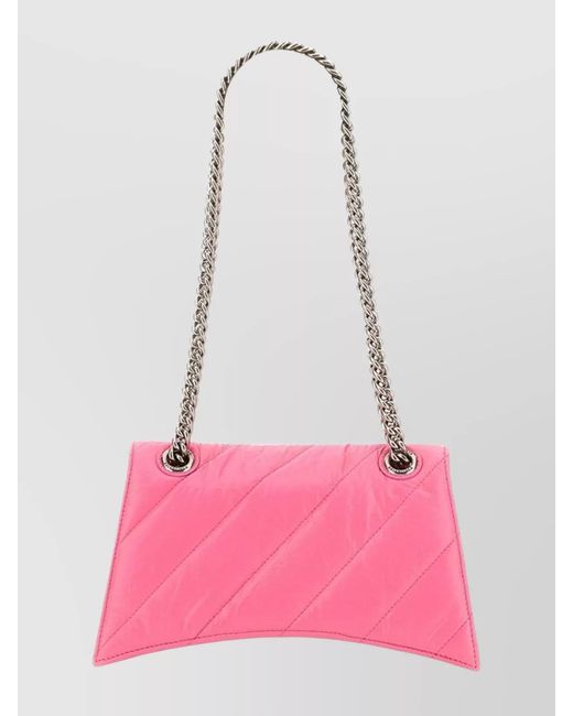 Balenciaga Pink Crush Small Leather Shoulder Bag