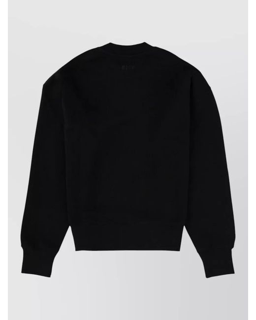 MSGM Black Oversized Cotton Sweatshirt