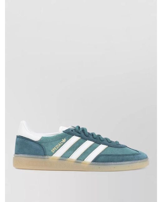 Adidas Blue Handball Spezial Low Top Suede Sneakers for men