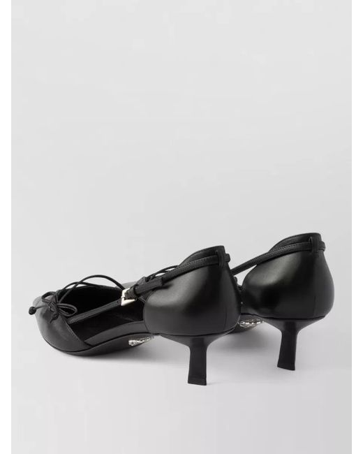 Prada Black Ballerina Shoes Bow Detail Kitten Heel
