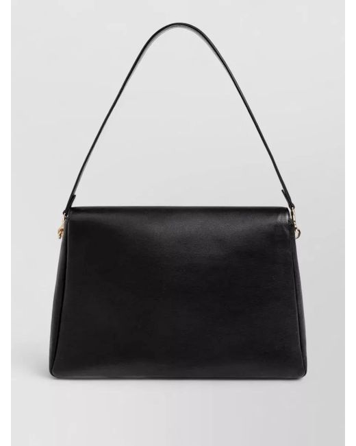 Tory Burch Black Charlie Large Leather Shoulder Tote Bag