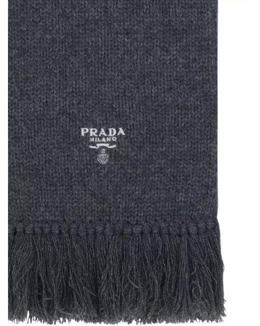 Prada Blue Cashmere Scarf for men