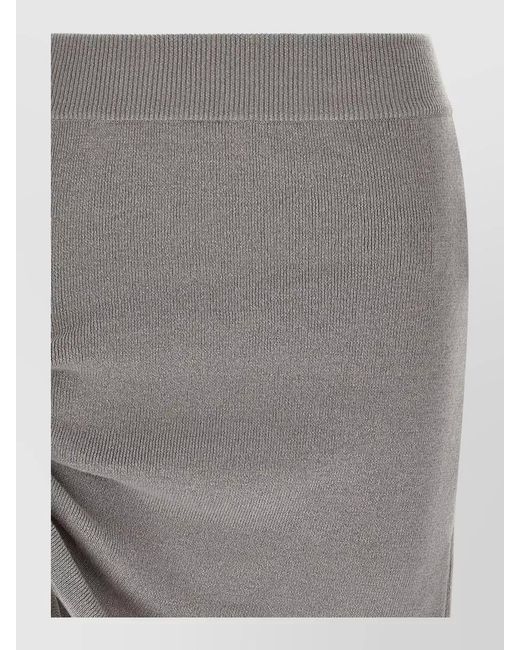 GIUSEPPE DI MORABITO Gray Jewel Pin Skirt Fitted Ruched Buttons