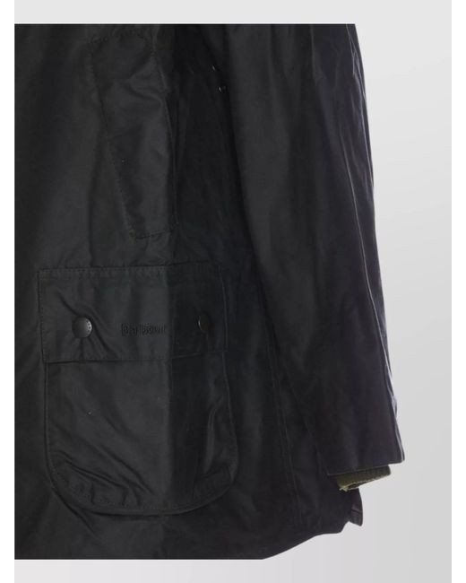 Barbour Black Waxed Cotton Bedale Jacket for men