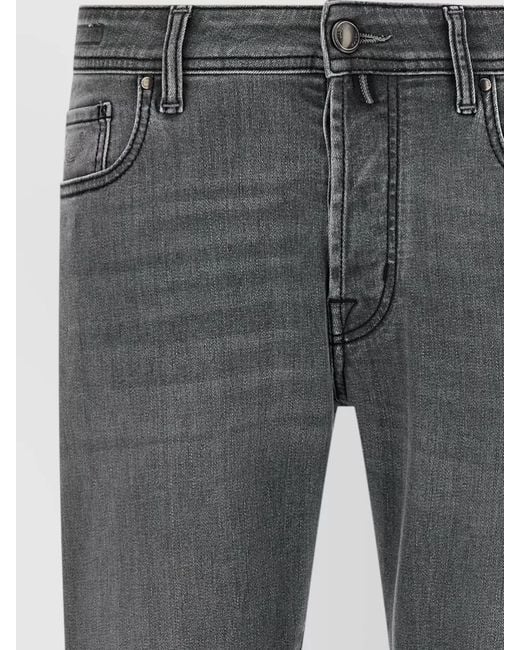 Jacob Cohen Gray Bard Denim Jeans Belt Loops Straight Leg for men