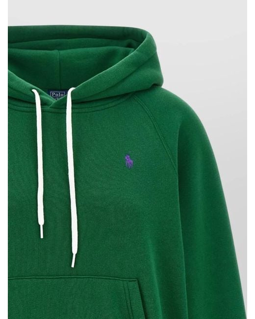 Polo Ralph Lauren Green Embroidered Logo Hooded Sweatshirt Kangaroo Pocket