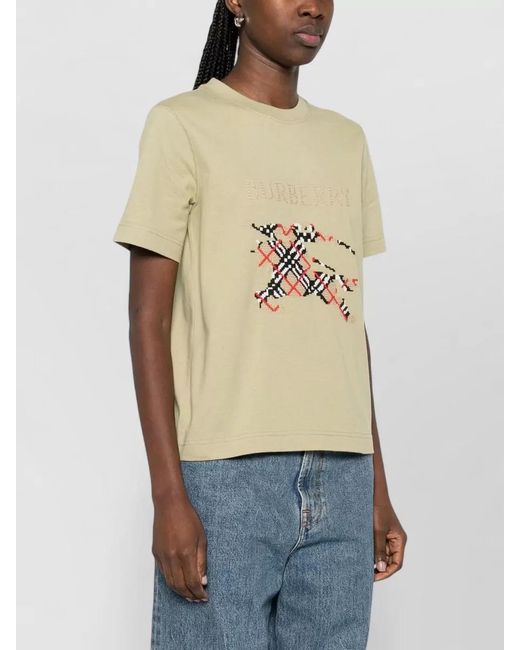 Burberry Natural Ribbed Cotton T-Shirt