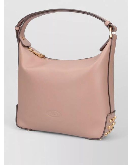 Tod's Pink Shoulder Bag Tone Hardware Studs Strap