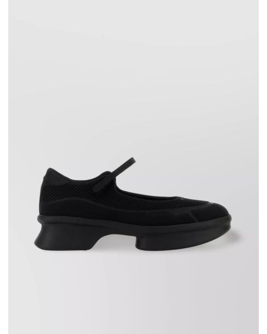 Prada Black Mesh Upper Round Toe Rubber Sole Ballerinas