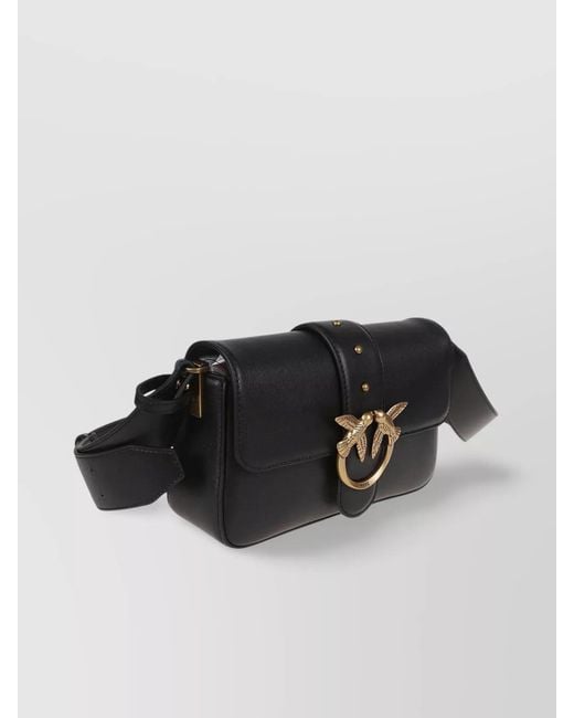 Pinko Black Love Bag Mini Leather Crossbody Bag