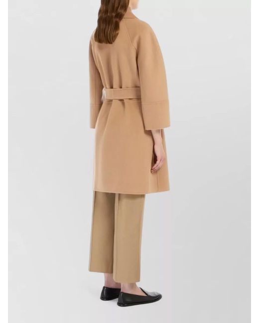 Max Mara Natural Short Double-Faced Wool Coat