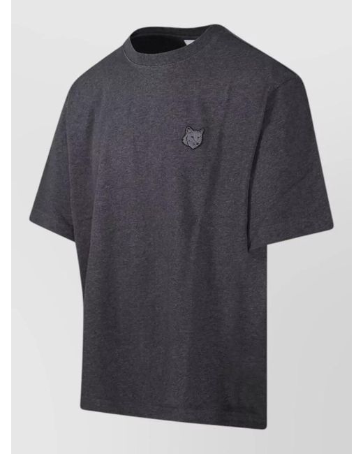 Maison Kitsuné Blue Fox Head T-Shirt Shirt Crew Neck for men