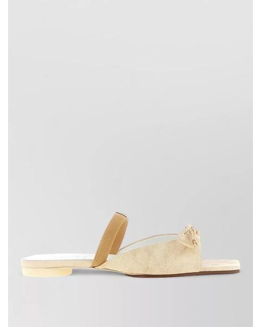 MM6 by Maison Margiela Natural Leather Bow Slingback Sandals
