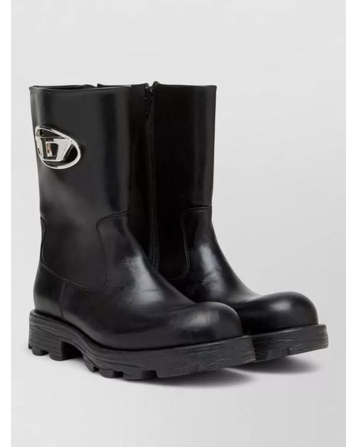 DIESEL Black Ankle Boots Chunky Sole Modern Style