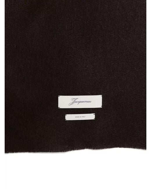 Jacquemus Brown Rectangular Scarf Soft Texture Design
