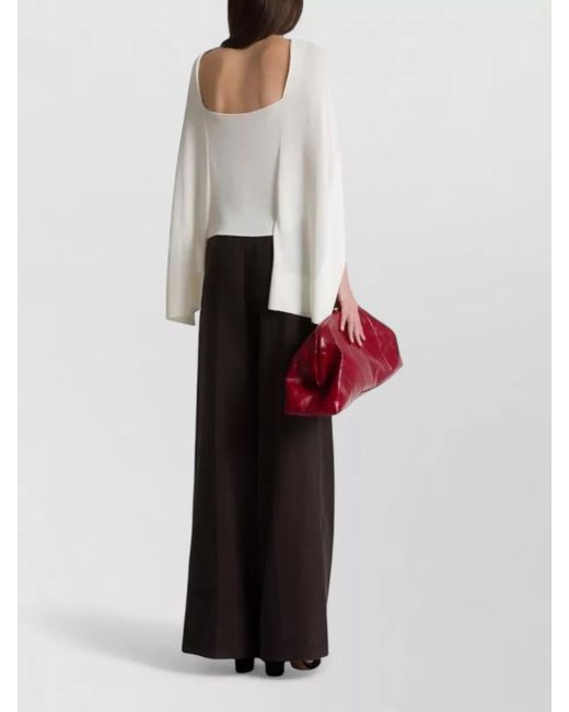 Alberta Ferretti White Cape Top