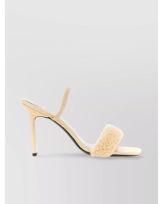 By Far Natural Leather Stiletto Sandals