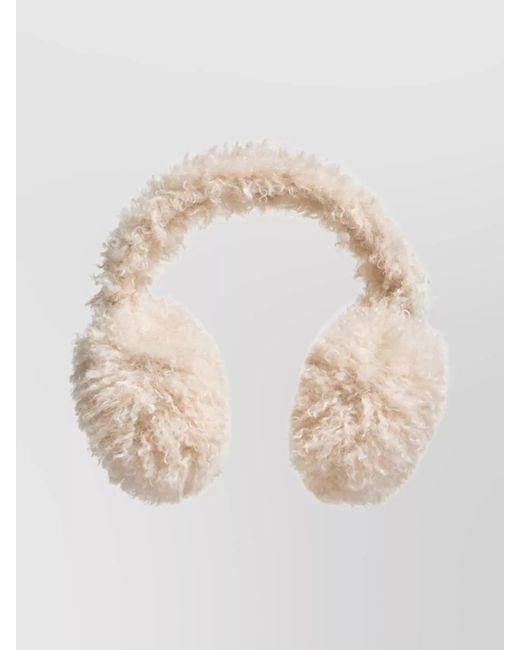 Moncler Natural Teddy Fleece Padded Earmuffs With Adjustable Band