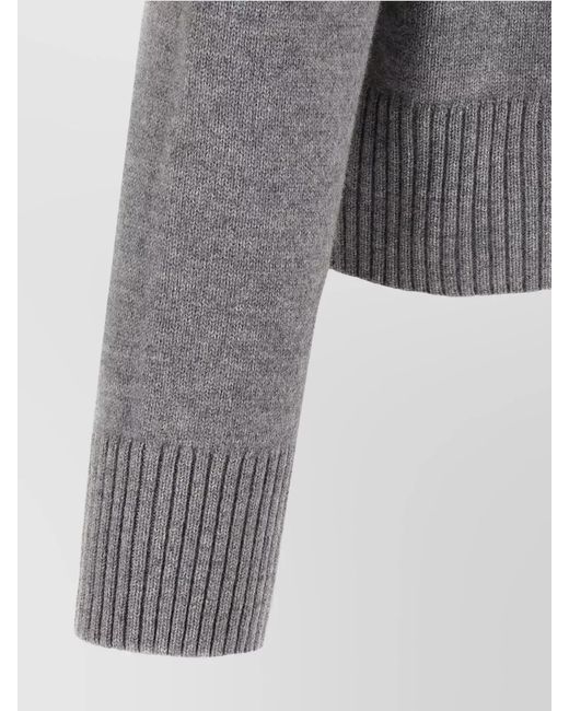 AMI Gray Cashmere Virgin Wool Sweater for men