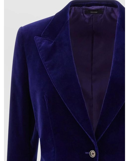 Tom Ford Blue Wallis Blazer Velvet Texture Notch Lapels