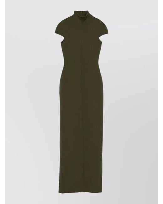 Solace London Green Maxi Dress Cap Sleeves High Neckline