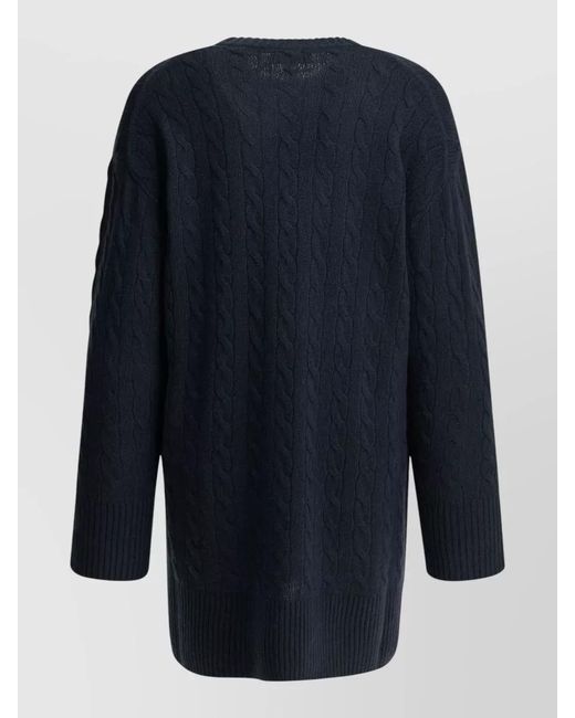 Polo Ralph Lauren Blue Knit Mini Dress Logo Crew Neck