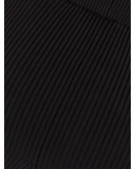 Stella McCartney Black Ribbed High-Rise Flared Trousers