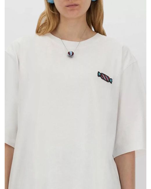 Fiorucci White Candy Patch Embroidered Short Sleeve Shirt