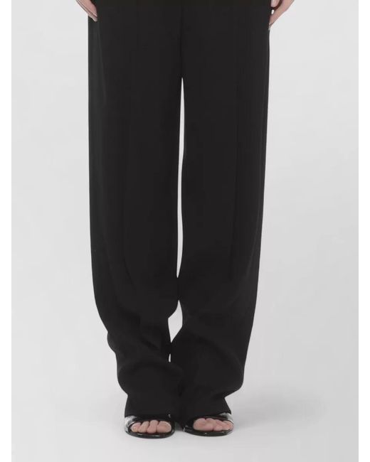 Elisabetta Franchi Black Tailored Trousers Pleated Front Belt Loops