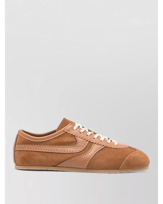 Dries Van Noten Brown Leather Low-Top Sneakers