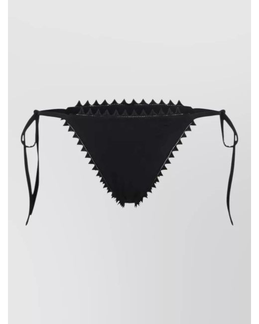 Jacquemus Black Triangle Bikini Bottoms Scalloped Trim