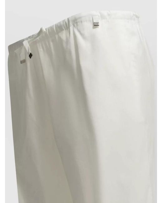 Herno White Wide-Leg Trousers